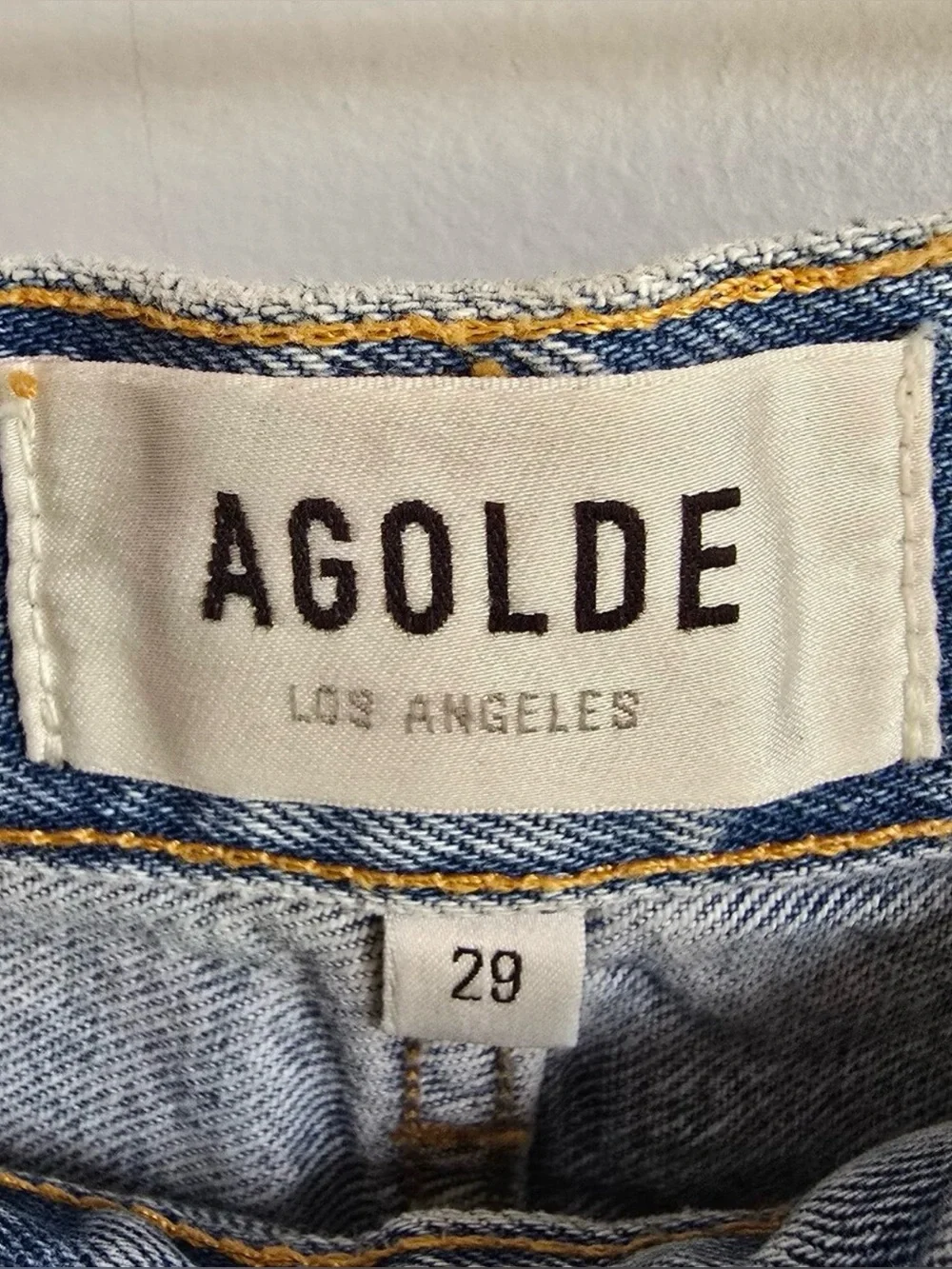 AGOLDE Parker Long Short Swapmeet Distressed Cut-off Jean Denim SZ 29 Festival